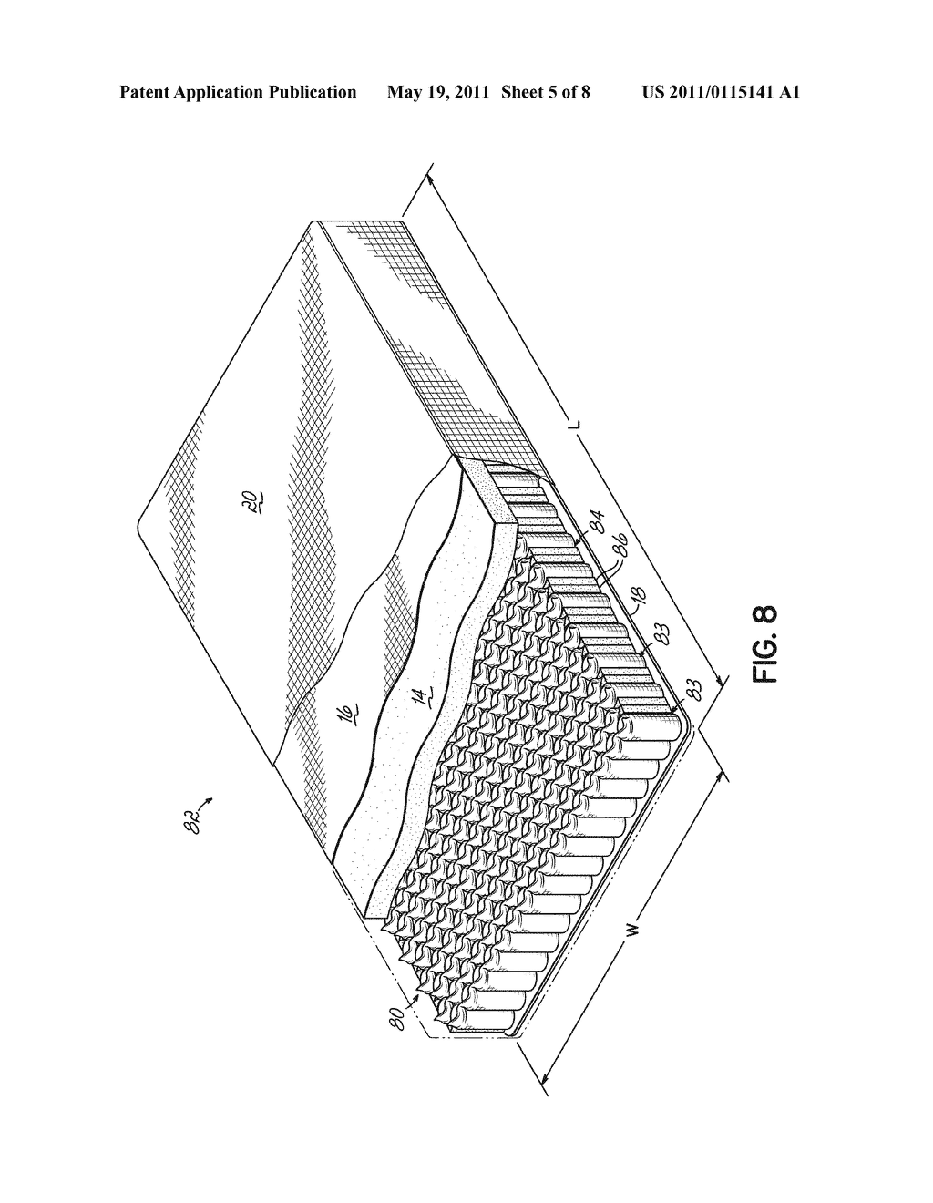 Slow Acting Pocketed Spring Core Having Cushioning Material - diagram, schematic, and image 06