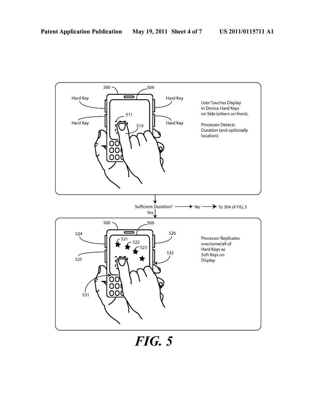 Method and Apparatus for Replicating Physical Key Function with Soft Keys in an Electronic Device - diagram, schematic, and image 05