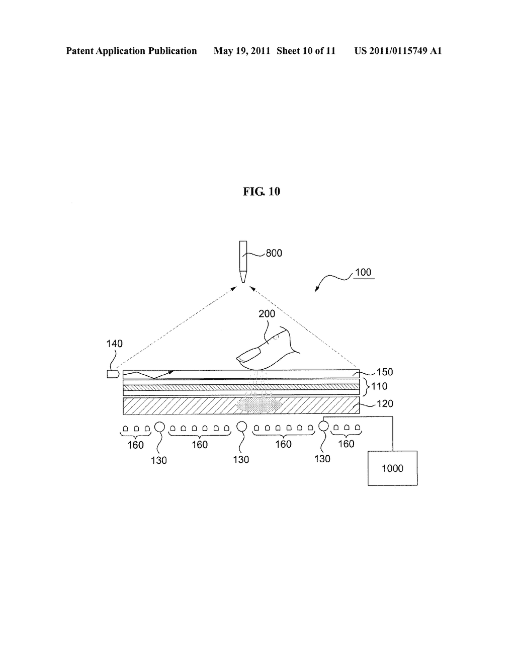 MULTI-TOUCH AND PROXIMATE OBJECT SENSING APPARATUS USING SENSING ARRAY - diagram, schematic, and image 11