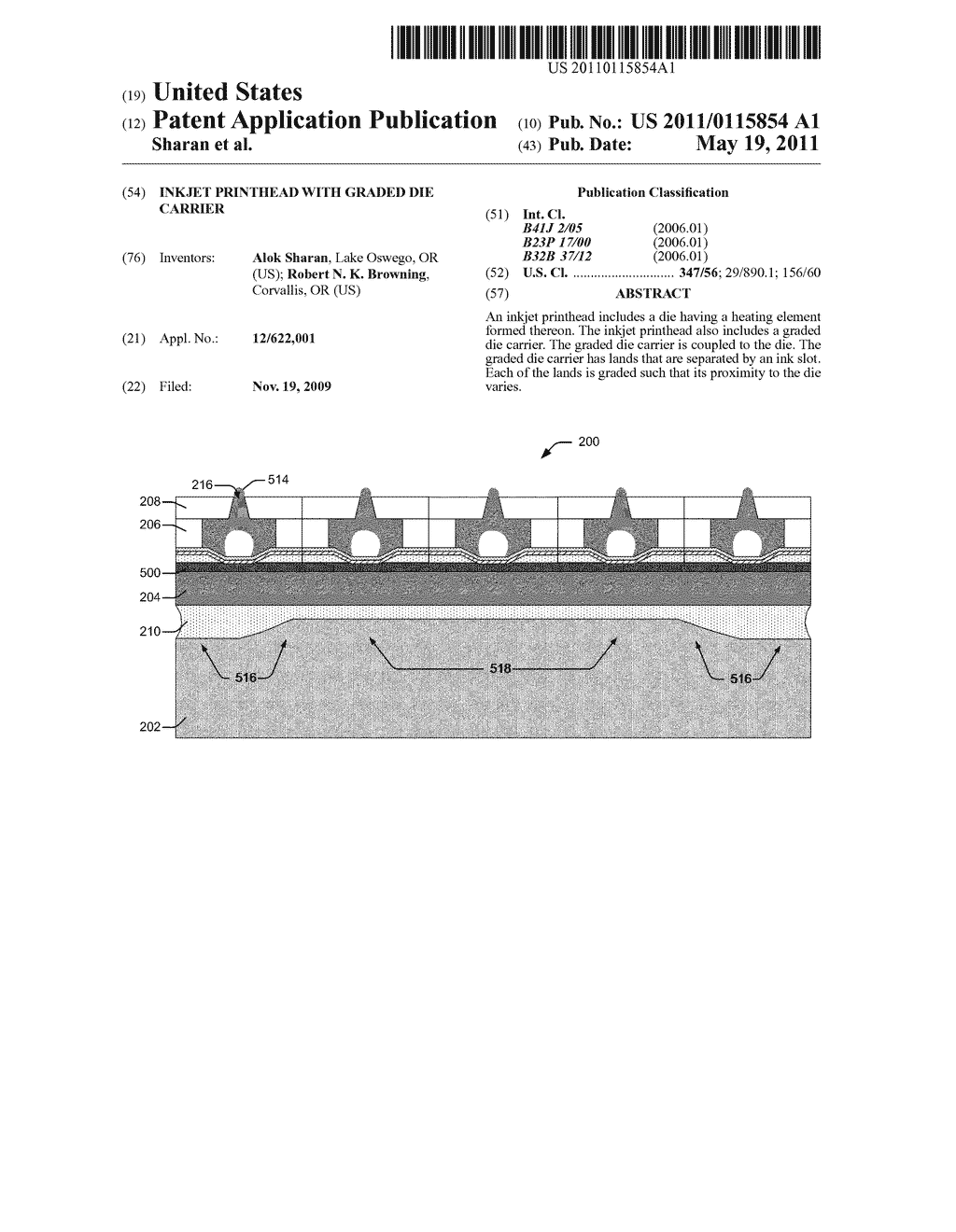 Inkjet Printhead With Graded Die Carrier - diagram, schematic, and image 01