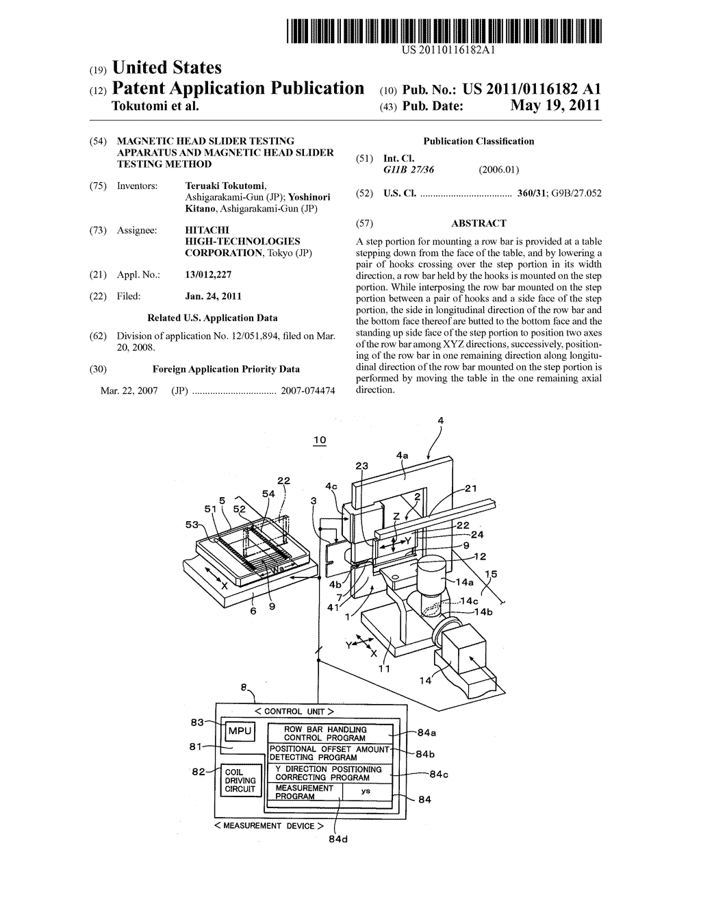 MAGNETIC HEAD SLIDER TESTING APPARATUS AND MAGNETIC HEAD SLIDER TESTING METHOD - diagram, schematic, and image 01