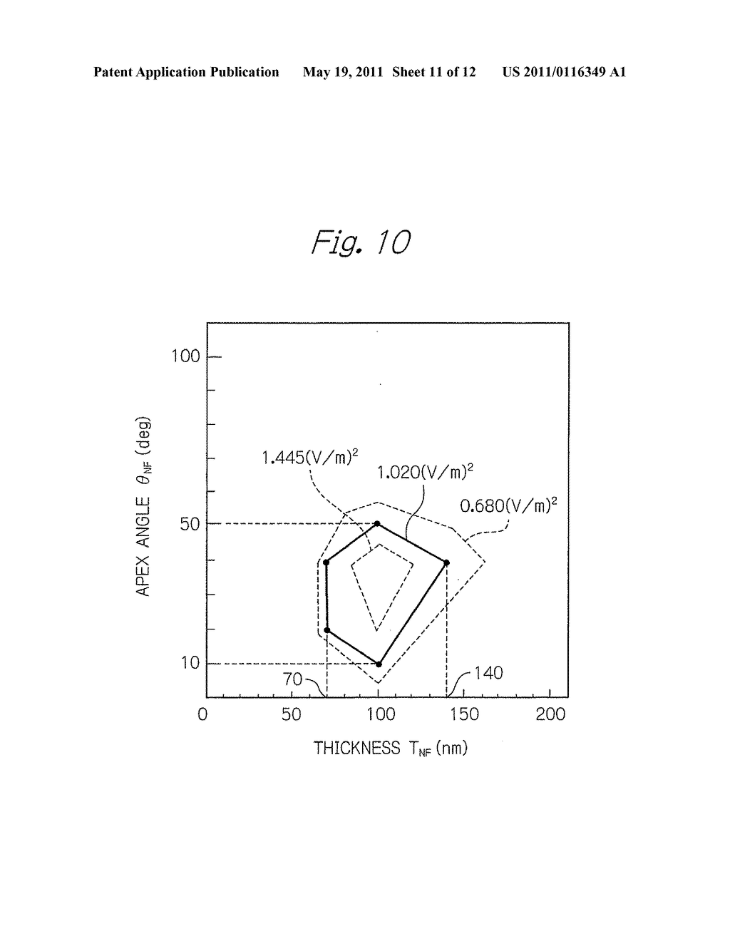 THERMALLY-ASSISTED MAGNETIC RECORDING HEAD COMPRISING NEAR-FIELD OPTICAL DEVICE WITH PROPAGATION EDGE - diagram, schematic, and image 12