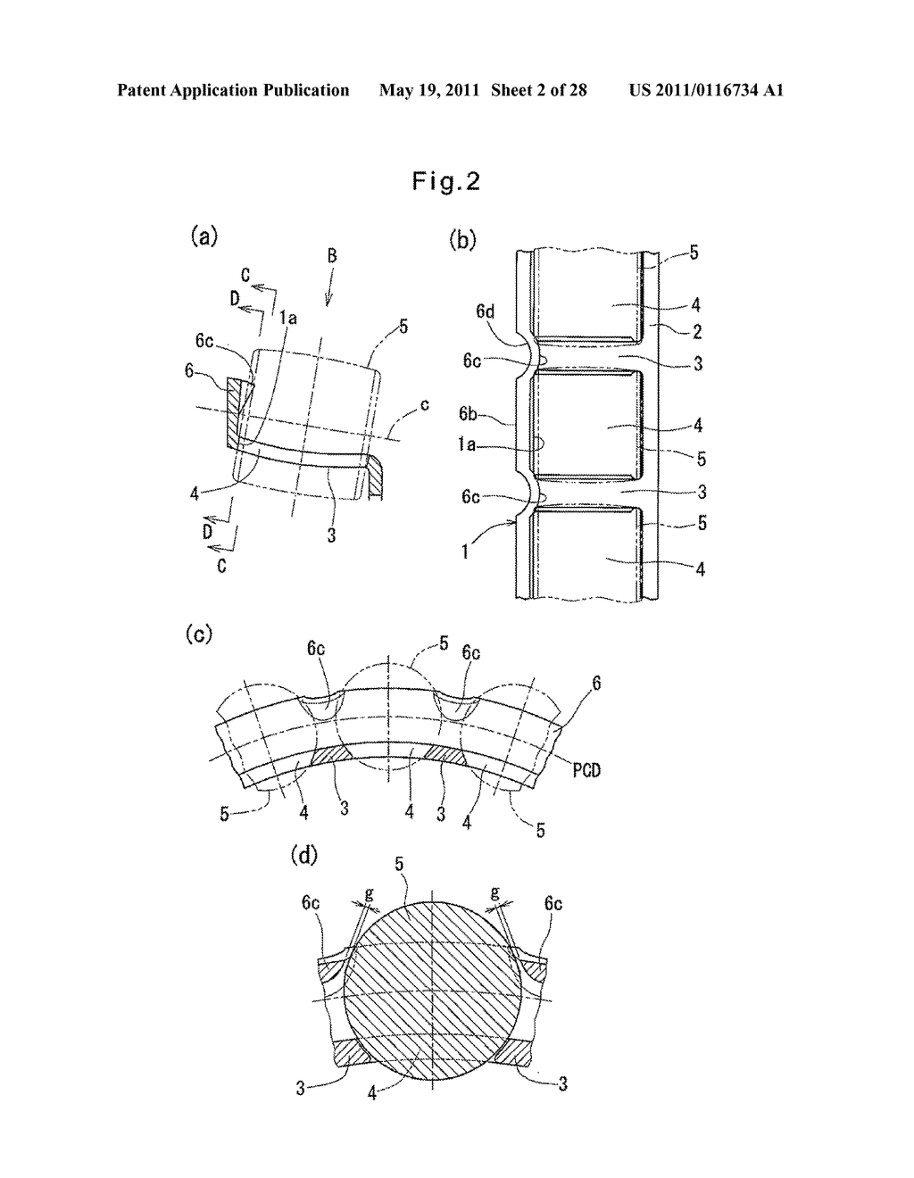 PUNCHED RETAINER, SELF-ALIGNING ROLLER BEARING, AND METHOD OF MANUFACTURING PUNCHED RETAINER - diagram, schematic, and image 03