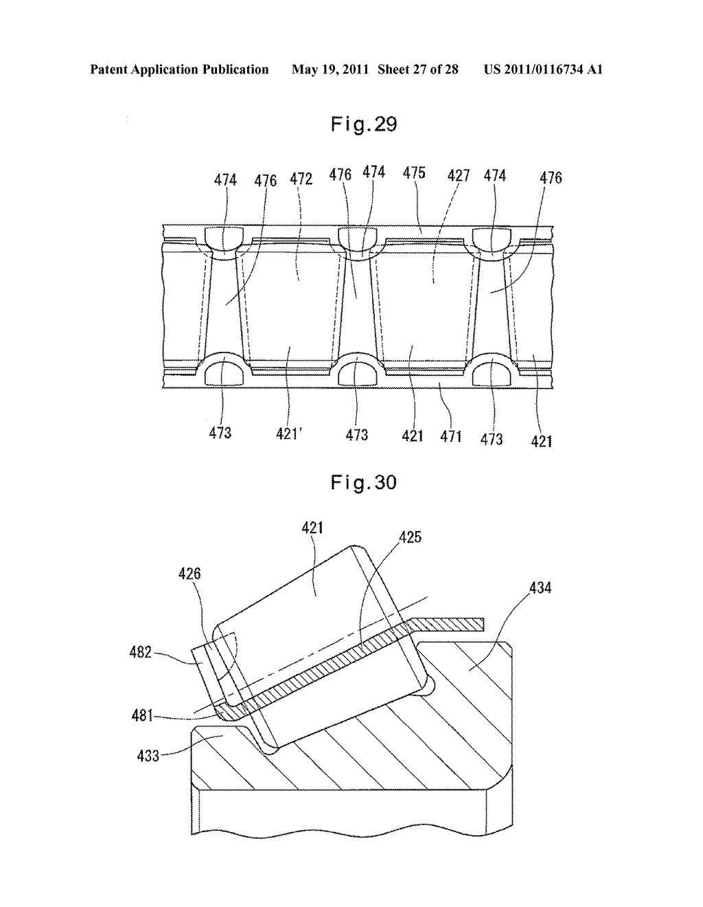 PUNCHED RETAINER, SELF-ALIGNING ROLLER BEARING, AND METHOD OF MANUFACTURING PUNCHED RETAINER - diagram, schematic, and image 28