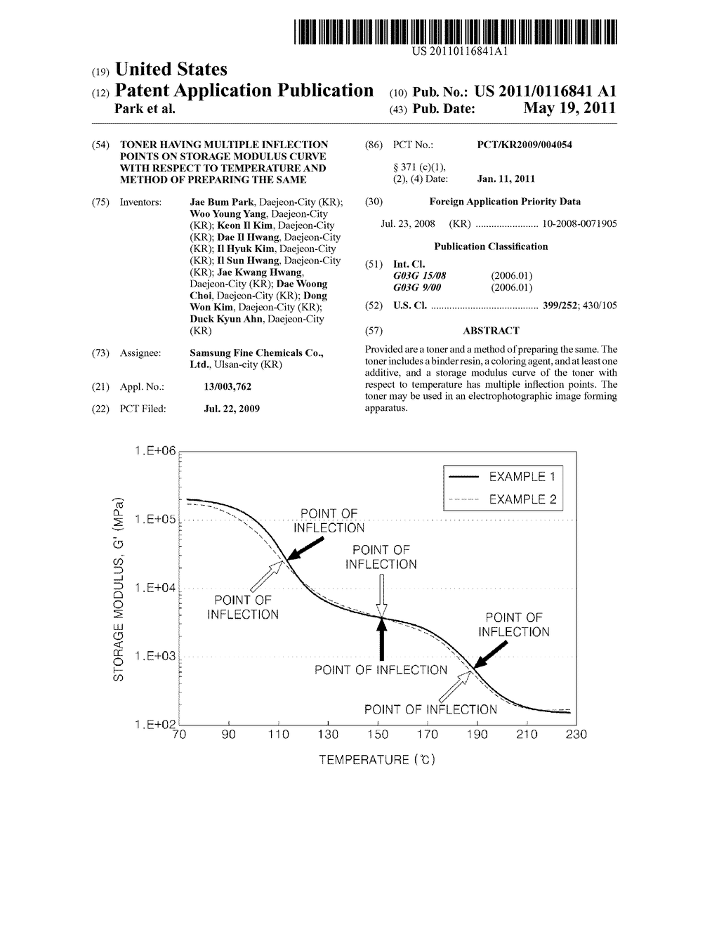 TONER HAVING MULTIPLE INFLECTION POINTS ON STORAGE MODULUS CURVE WITH RESPECT TO TEMPERATURE AND METHOD OF PREPARING THE SAME - diagram, schematic, and image 01