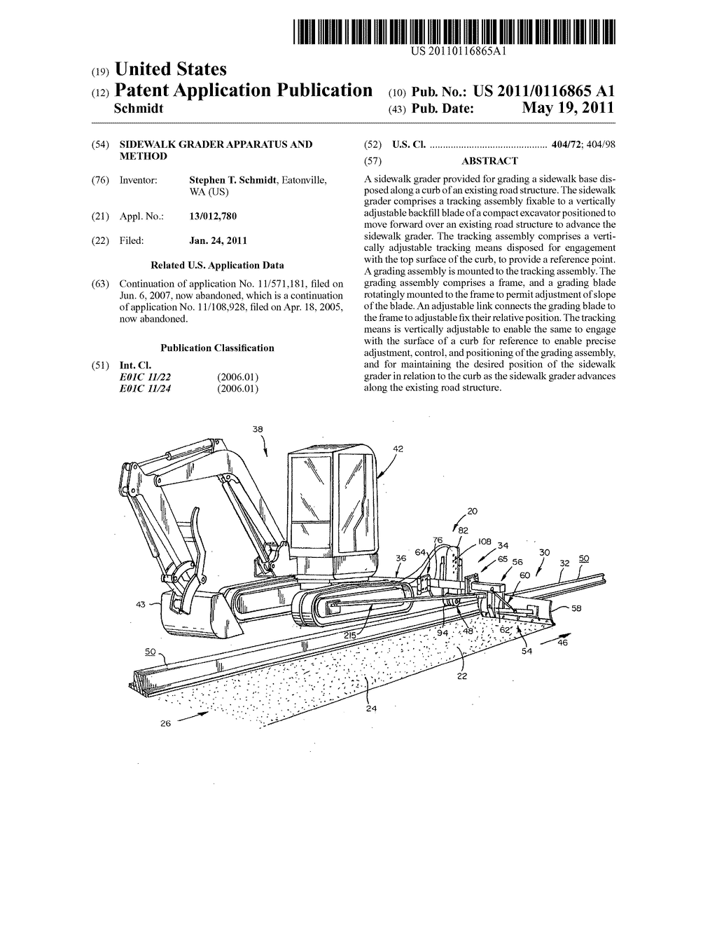 SIDEWALK GRADER APPARATUS AND METHOD - diagram, schematic, and image 01