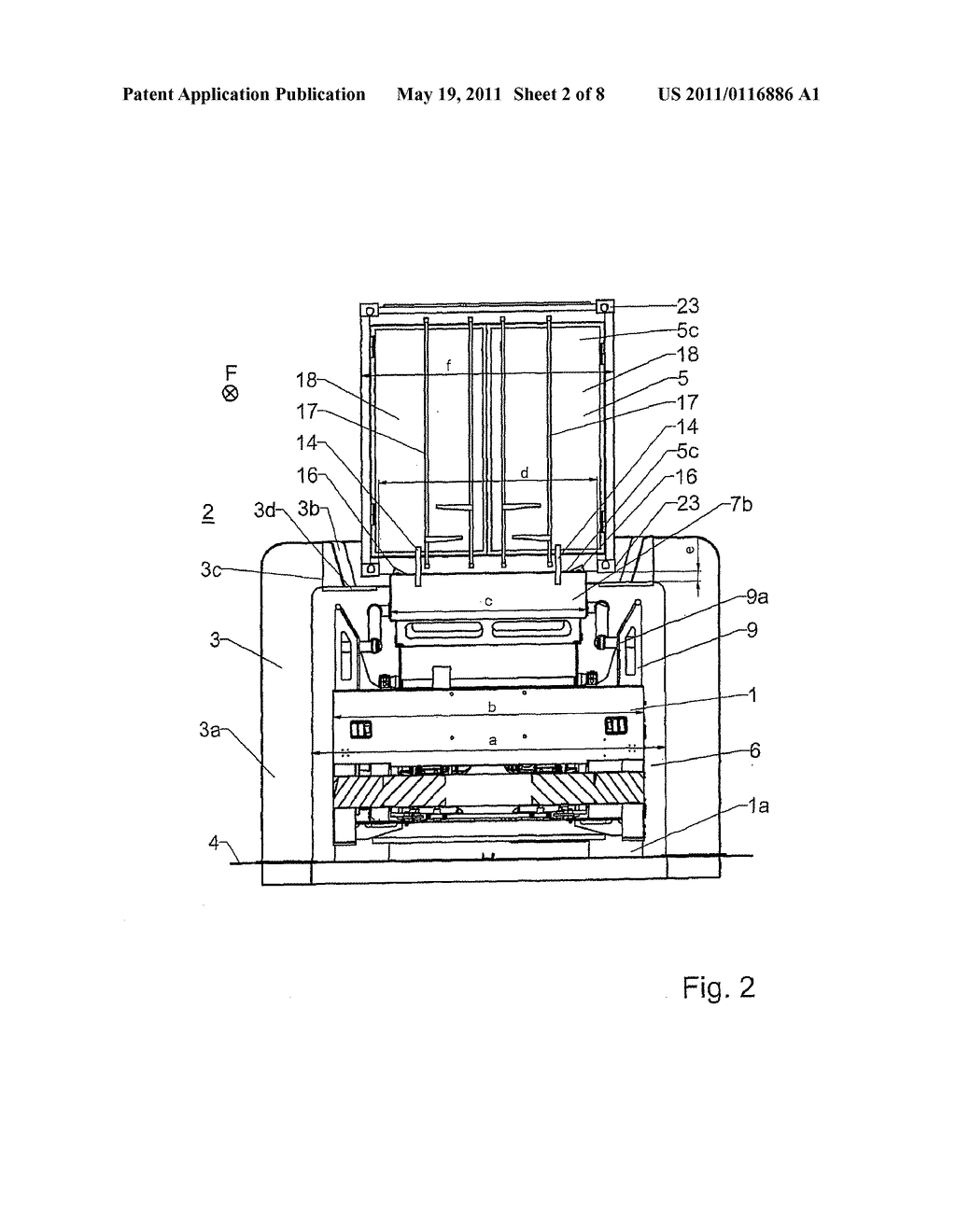 APPARATUS FOR SECURING A CONTAINER ON A PLATFORM OF A TRANSPORT VEHICLE - diagram, schematic, and image 03