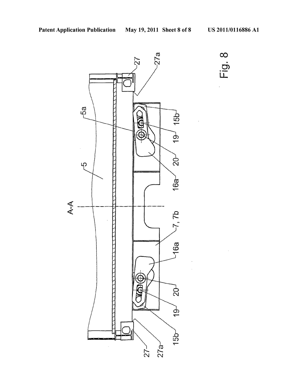 APPARATUS FOR SECURING A CONTAINER ON A PLATFORM OF A TRANSPORT VEHICLE - diagram, schematic, and image 09