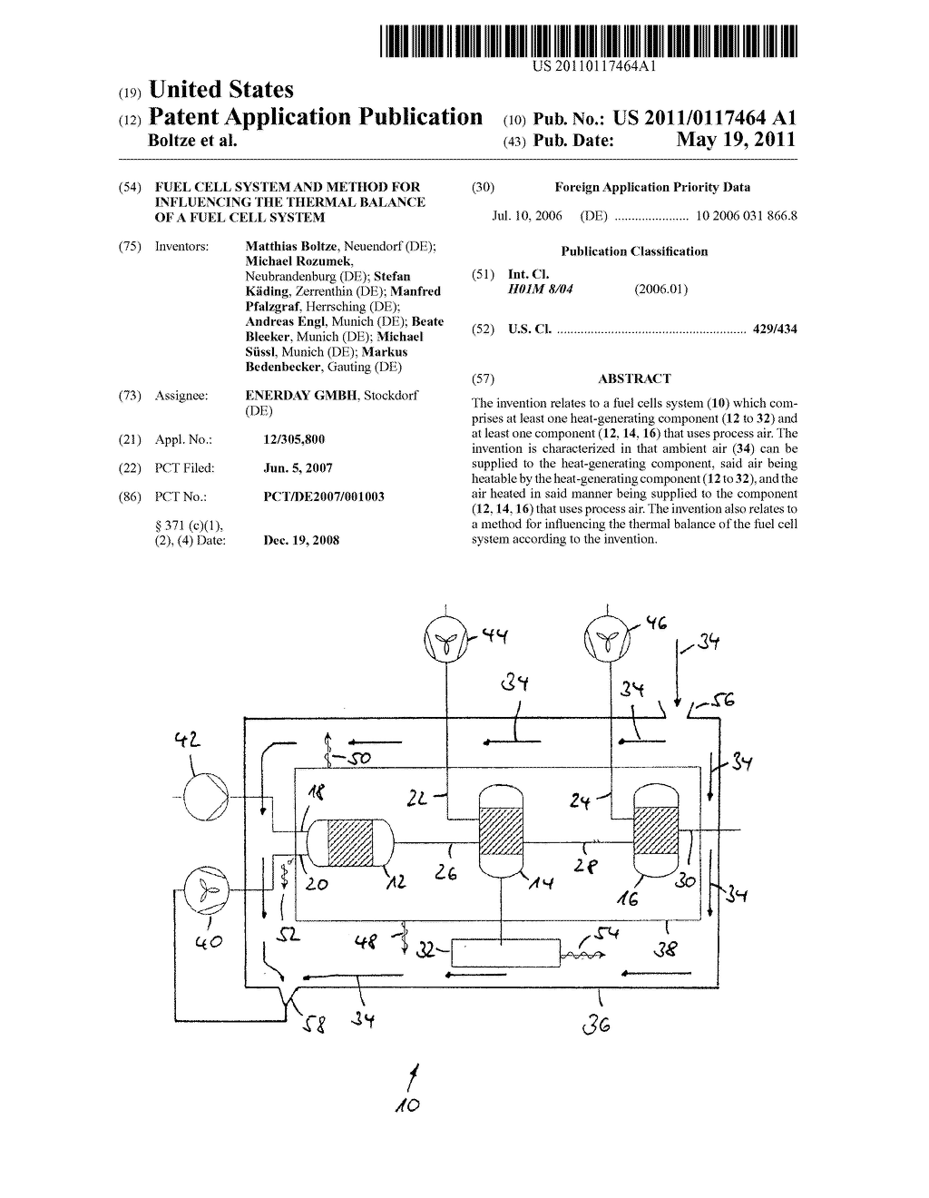 FUEL CELL SYSTEM AND METHOD FOR INFLUENCING THE THERMAL BALANCE OF A FUEL CELL SYSTEM - diagram, schematic, and image 01