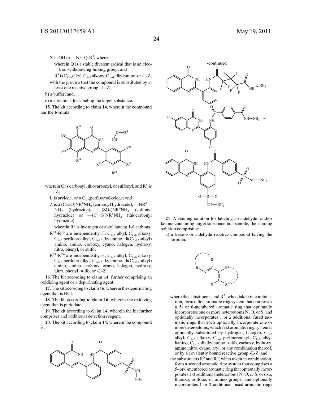 QUINAZOLINE-CONTAINING KITS FOR LABELING ALDEHYDE OR KETONE MOIETIES - diagram, schematic, and image 32