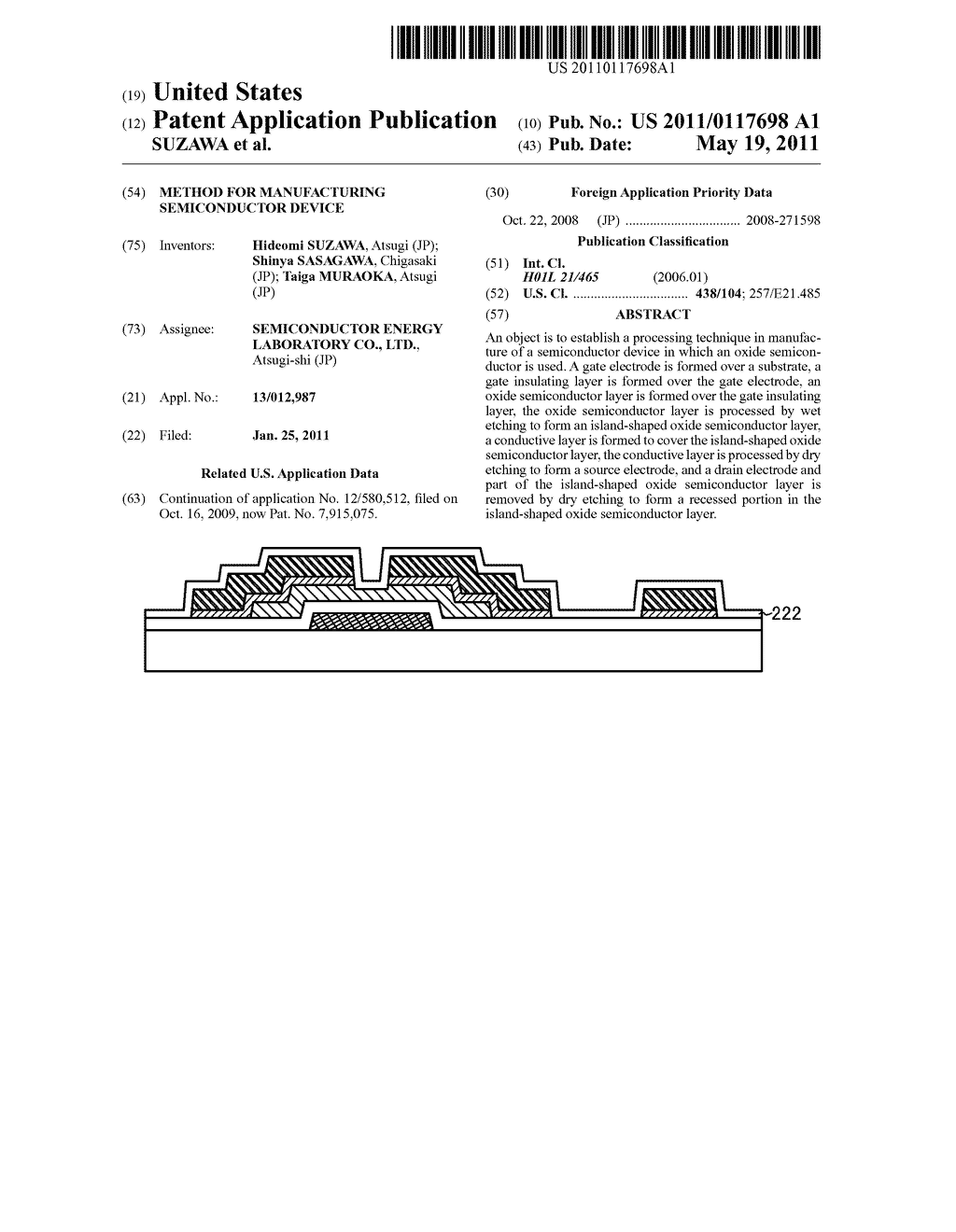 METHOD FOR MANUFACTURING SEMICONDUCTOR DEVICE - diagram, schematic, and image 01