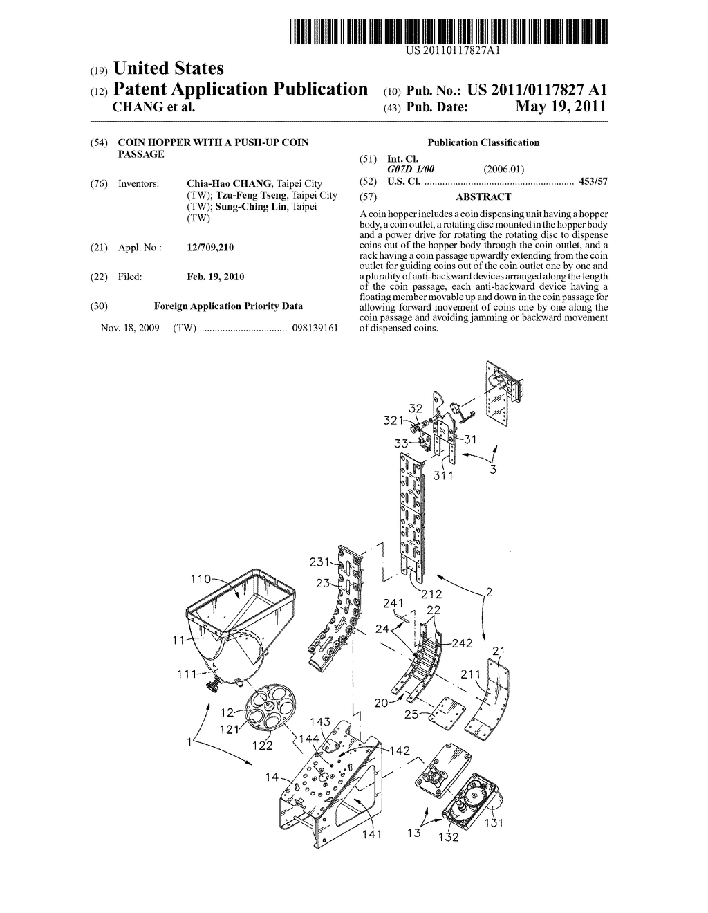 COIN HOPPER WITH A PUSH-UP COIN PASSAGE - diagram, schematic, and image 01