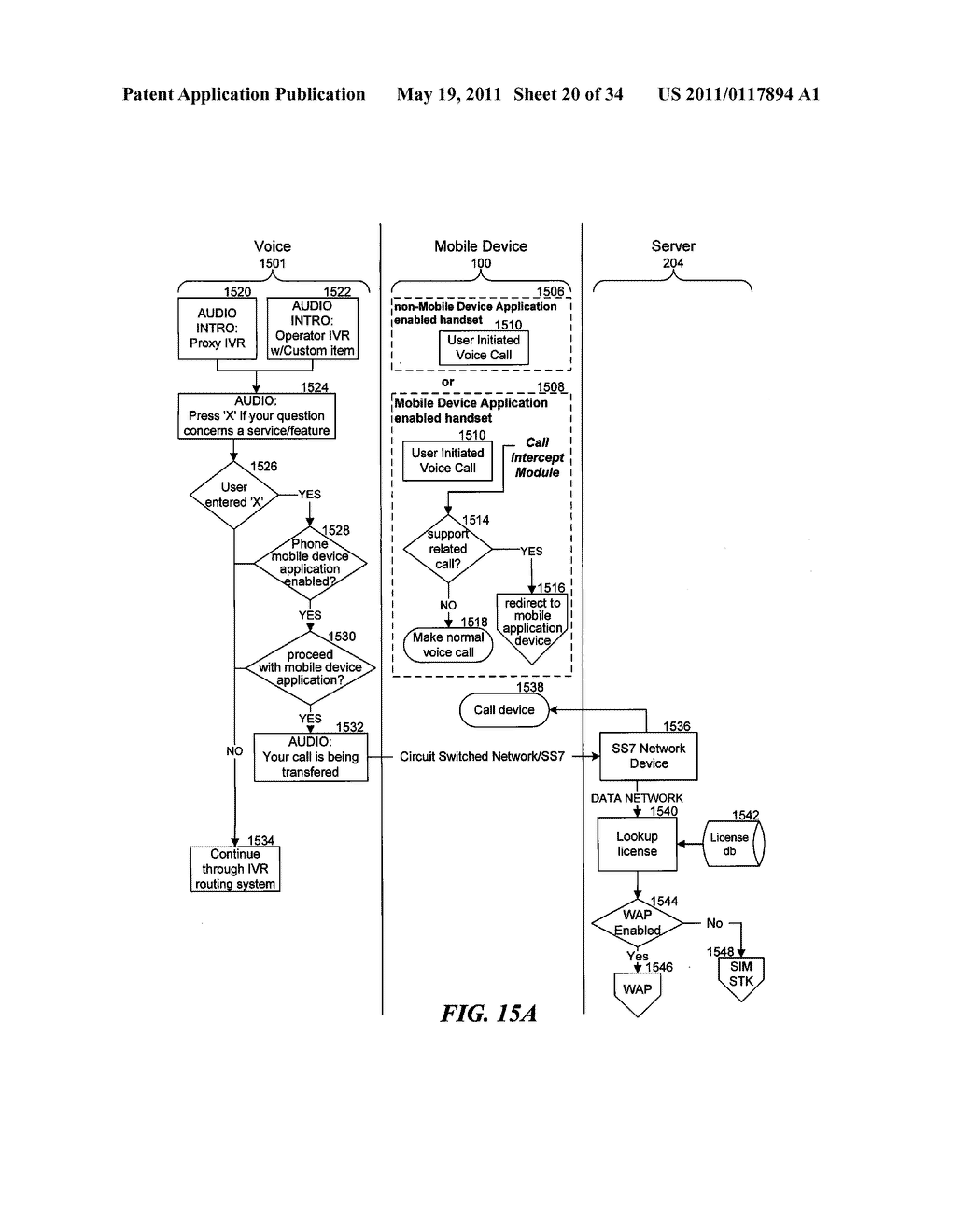 CALL INTERCEPT METHODS, SUCH AS FOR CUSTOMER SELF-SUPPORT ON A MOBILE DEVICE - diagram, schematic, and image 21