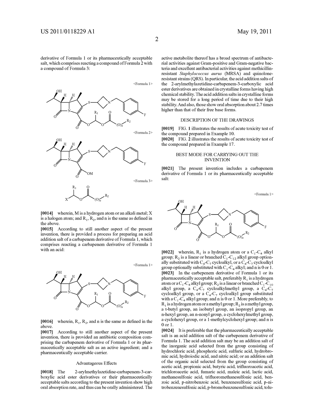 2-ARYLMETHYLAZETIDINE-CARBAPENEM-3-CARBOXYLIC ACID ESTER DERIVATIVE OR ITS SALT, PROCESS FOR THE PREPARATION THEREOF AND PHARMACEUTICAL COMPOSITION COMPRISING THE SAME - diagram, schematic, and image 04