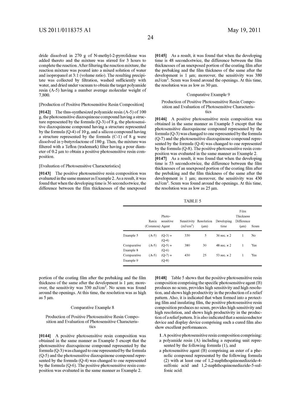 POSITIVE PHOTOSENSITIVE RESIN COMPOSITION, CURED FILM, PROTECTING FILM, INSULATING FILM, AND SEMICONDUCTOR DEVICE AND DISPLAY DEVICE USING THE SAME - diagram, schematic, and image 25