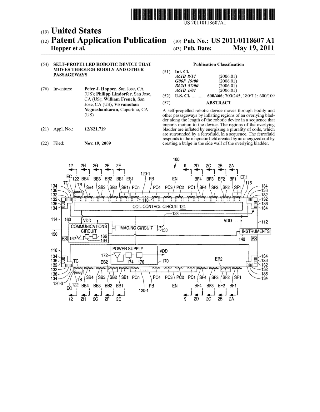 SELF-PROPELLED ROBOTIC DEVICE THAT MOVES THROUGH BODILY AND OTHER PASSAGEWAYS - diagram, schematic, and image 01