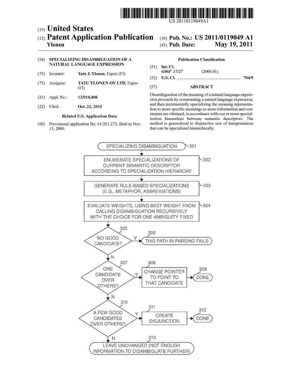 Specializing disambiguation of a natural language expression - diagram, schematic, and image 01