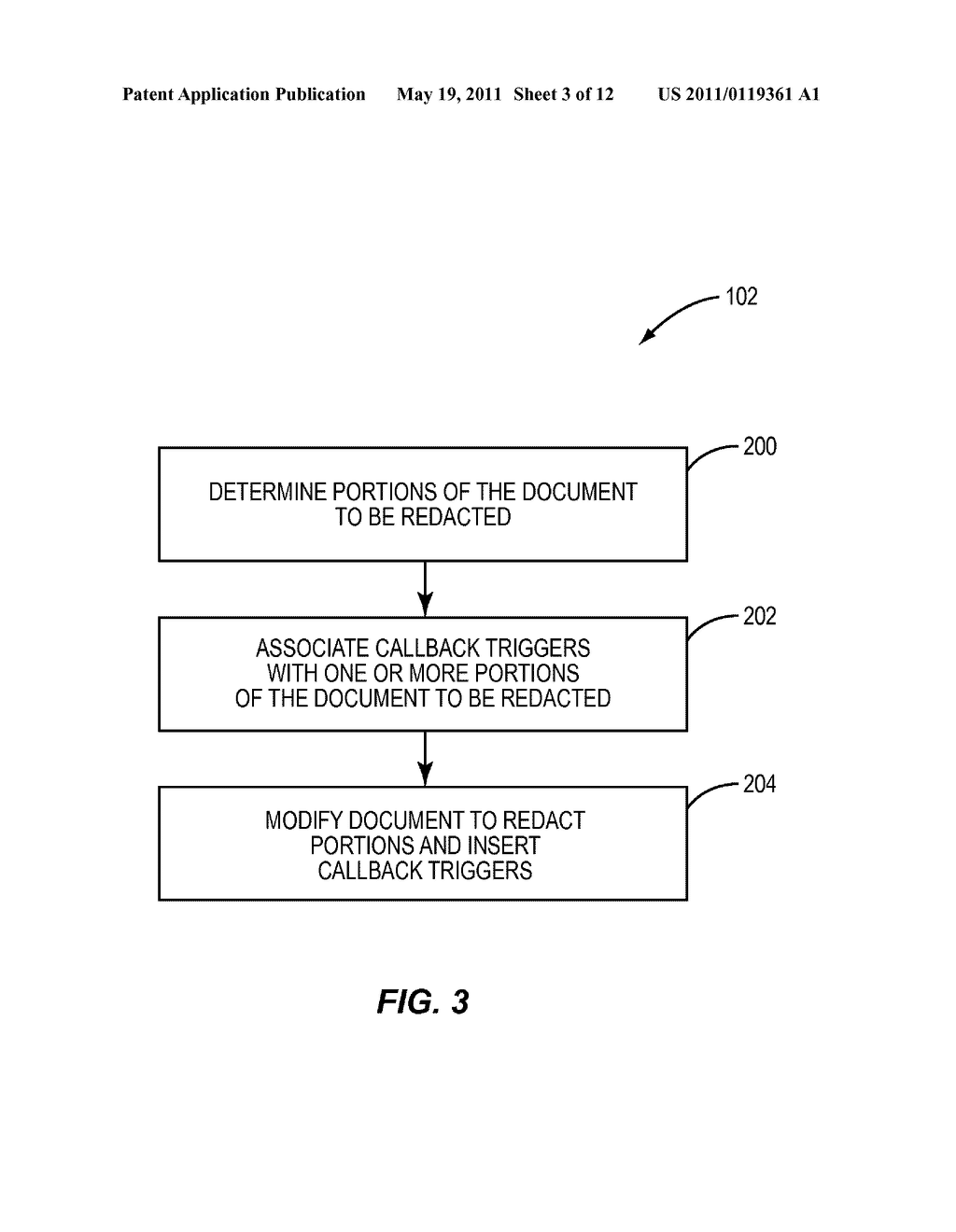 SYSTEM AND METHOD FOR MANAGING REDACTED ELECTRONIC DOCUMENTS USING CALLBACK TRIGGERS - diagram, schematic, and image 04