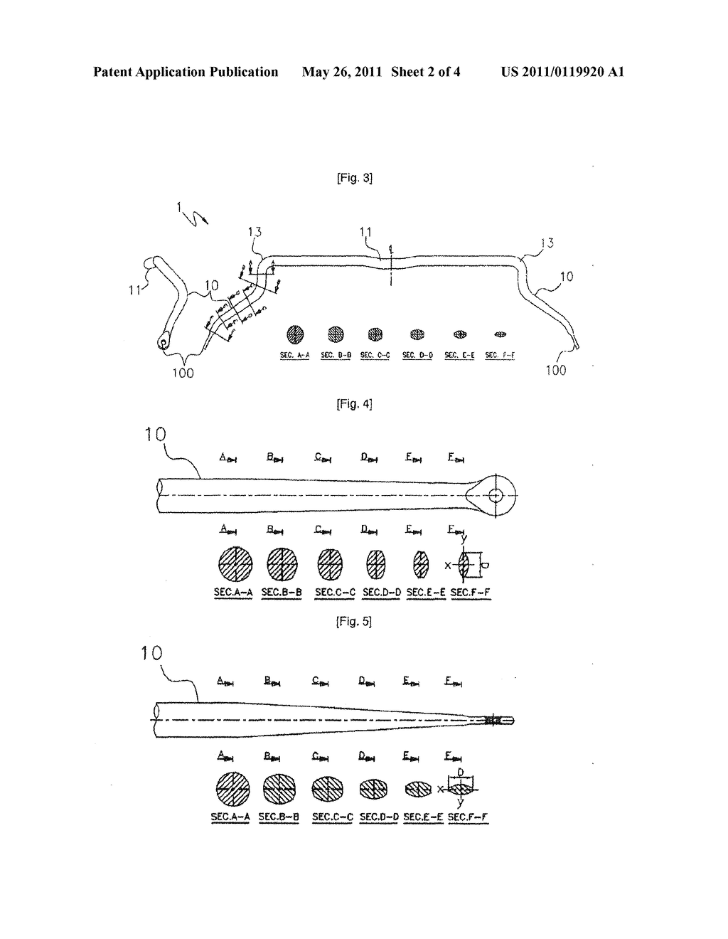 TAPERED STABILIZER BAR HAVING CONTINUOUSLY CHANGING CROSS-SECTION AND METHOD FOR MANUFACTURING THE SAME - diagram, schematic, and image 03