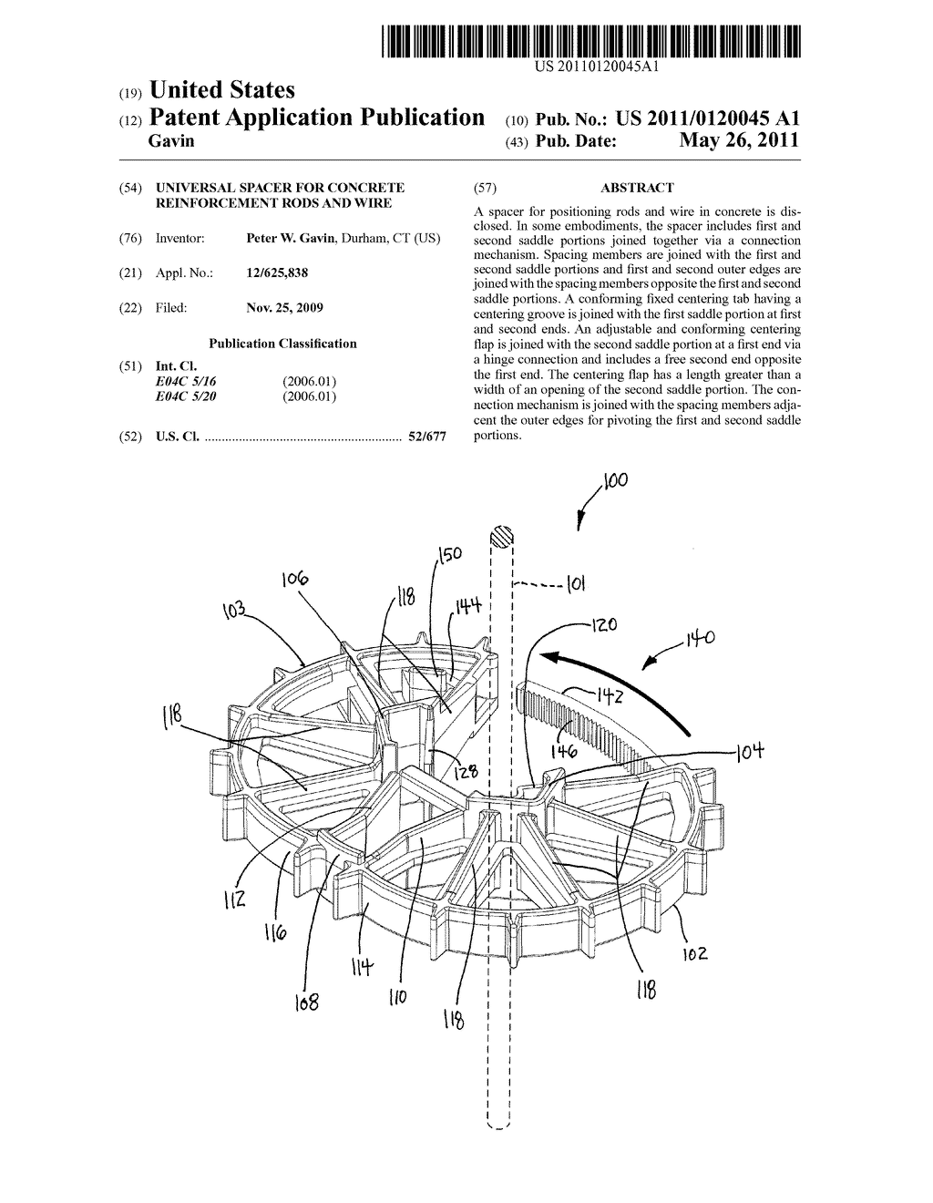 UNIVERSAL SPACER FOR CONCRETE REINFORCEMENT RODS AND WIRE - diagram, schematic, and image 01