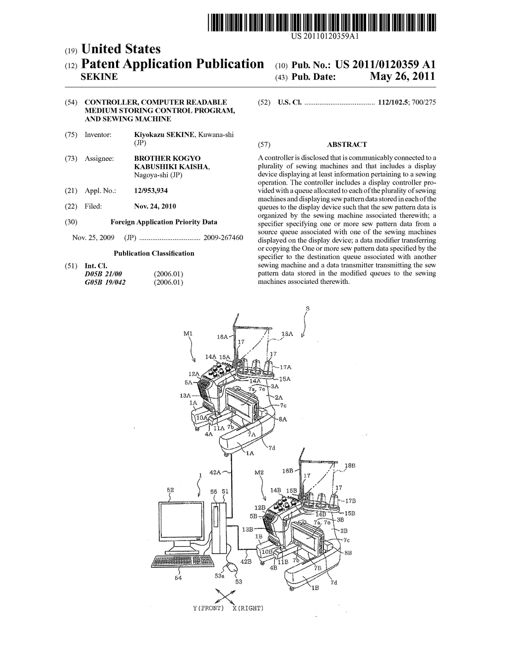 CONTROLLER, COMPUTER READABLE MEDIUM STORING CONTROL PROGRAM, AND SEWING MACHINE - diagram, schematic, and image 01