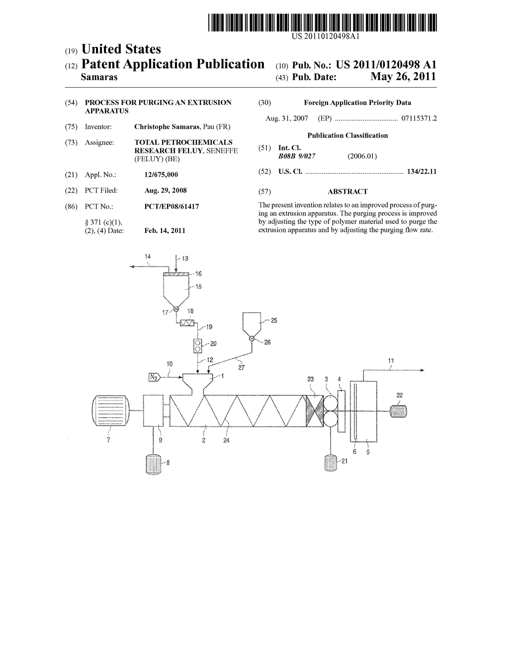 Process for Purging an Extrusion Apparatus - diagram, schematic, and image 01