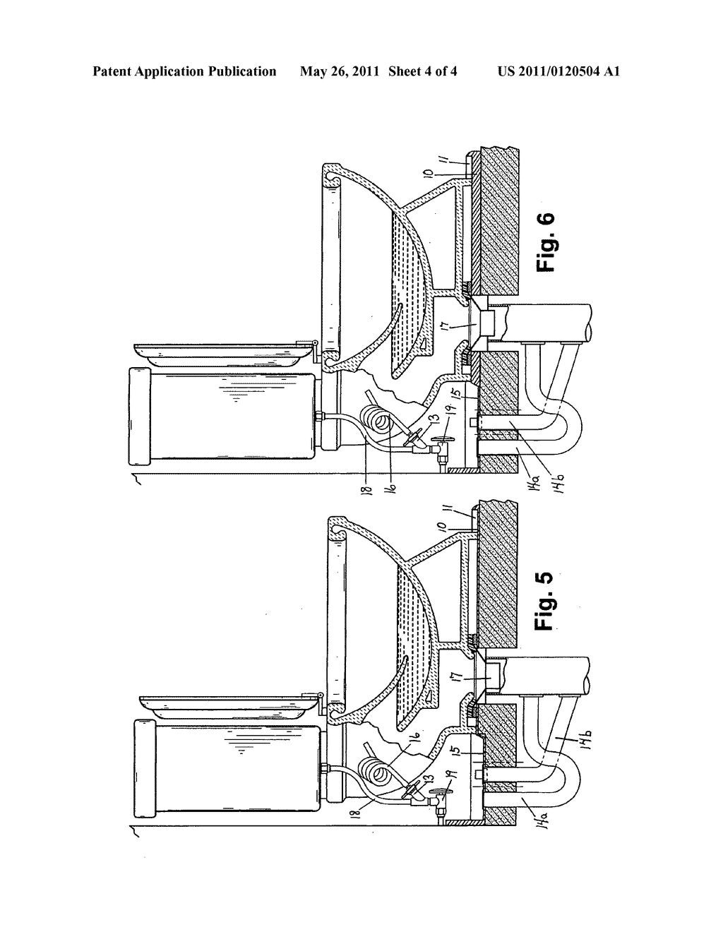 Complete sanitary system for the toilet; floor base collection and drain structure, mechanical apparatuses and plumbing method - diagram, schematic, and image 05