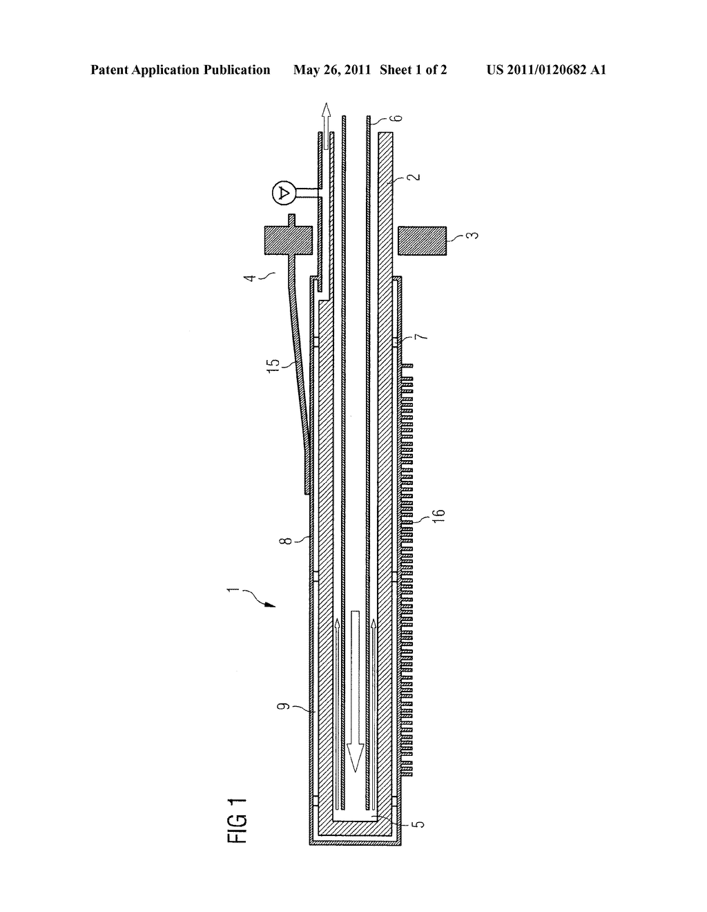 METHOD AND DEVICE FOR THE ABSORPTION OF HEAT IN A VACUUM COATING APPARATUS - diagram, schematic, and image 02