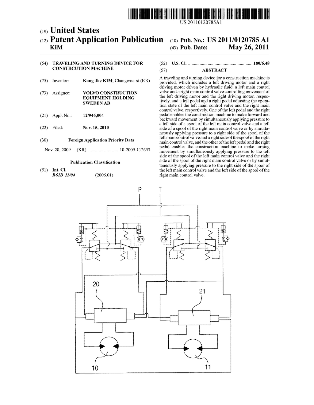 TRAVELING AND TURNING DEVICE FOR CONSTRCUTION MACHINE - diagram, schematic, and image 01