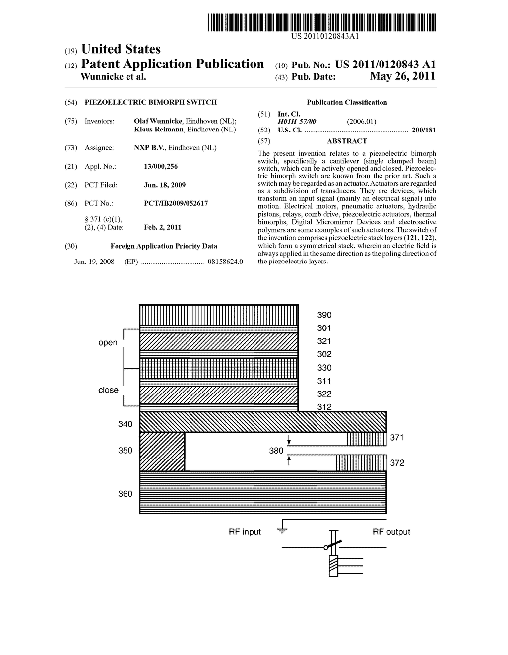 PIEZOELECTRIC BIMORPH SWITCH - diagram, schematic, and image 01