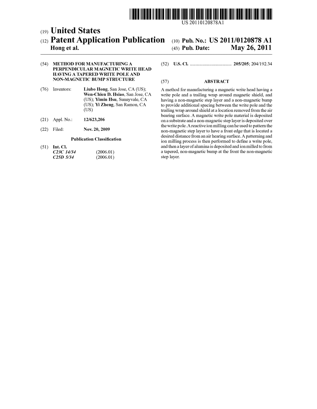 METHOD FOR MANUFACTURING A PERPENDICULAR MAGNETIC WRITE HEAD HAVING A TAPERED WRITE POLE AND NON-MAGNETIC BUMP STRUCTURE - diagram, schematic, and image 01