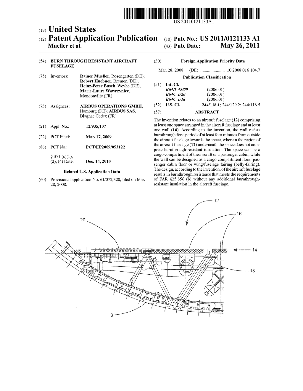 BURN THROUGH RESISTANT AIRCRAFT FUSELAGE - diagram, schematic, and image 01