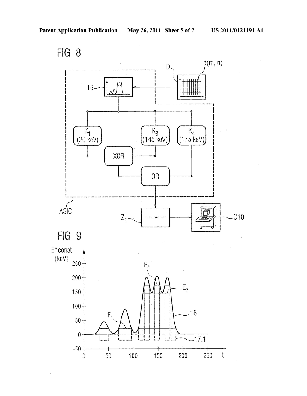 CIRCUIT ARRANGEMENT FOR COUNTING X-RAY RADIATION X-RAY QUANTA BY WAY OF QUANTA-COUNTING DETECTORS, AND ALSO AN APPLICATION-SPECIFIC INTEGRATED CIRCUIT AND AN EMITTER-DETECTOR SYSTEM - diagram, schematic, and image 06