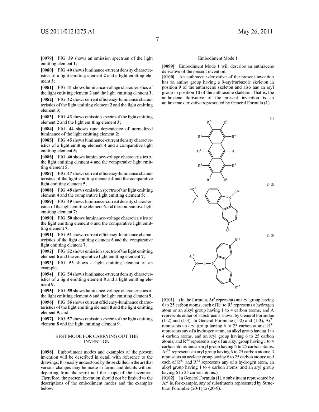 Anthracene Derivative, and Light Emitting Element, Light Emitting Device, and Electronic Device Using the Anthracene Derivative - diagram, schematic, and image 56