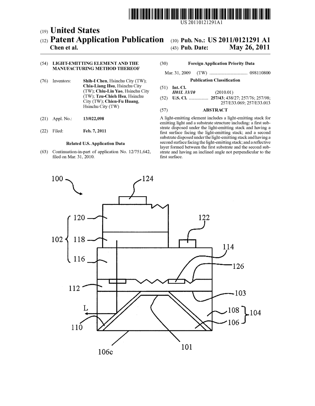 LIGHT-EMITTING ELEMENT AND THE MANUFACTURING METHOD THEREOF - diagram, schematic, and image 01
