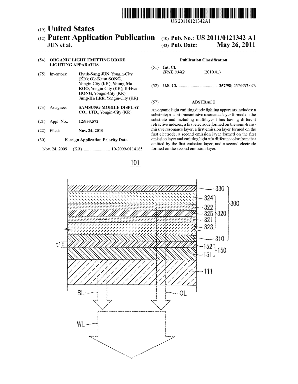 ORGANIC LIGHT EMITTING DIODE LIGHTING APPARATUS - diagram, schematic, and image 01