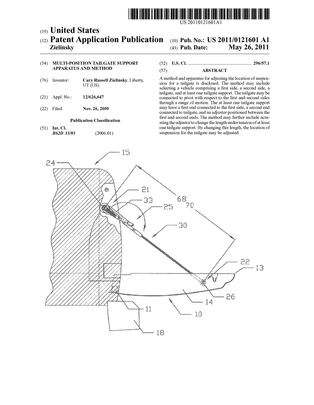 Multi-position tailgate support Apparatus and Method - diagram, schematic, and image 01