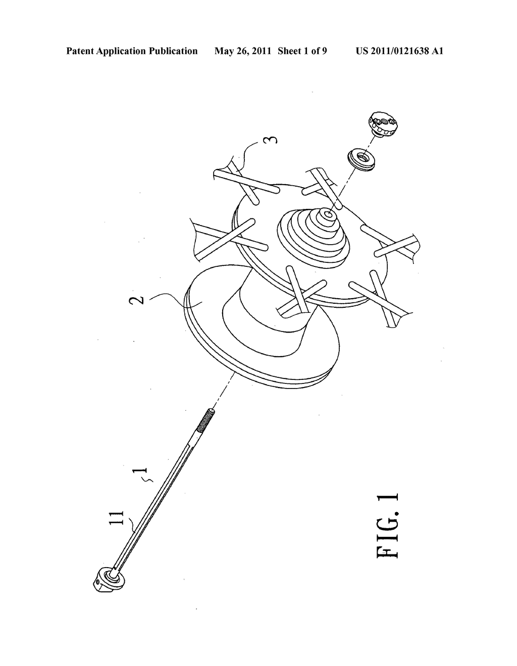 Wheel spindle structure of bicycle - diagram, schematic, and image 02