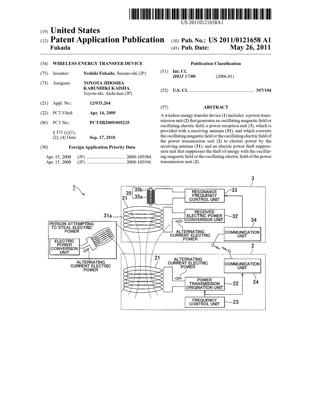 WIRELESS ENERGY TRANSFER DEVICE - diagram, schematic, and image 01