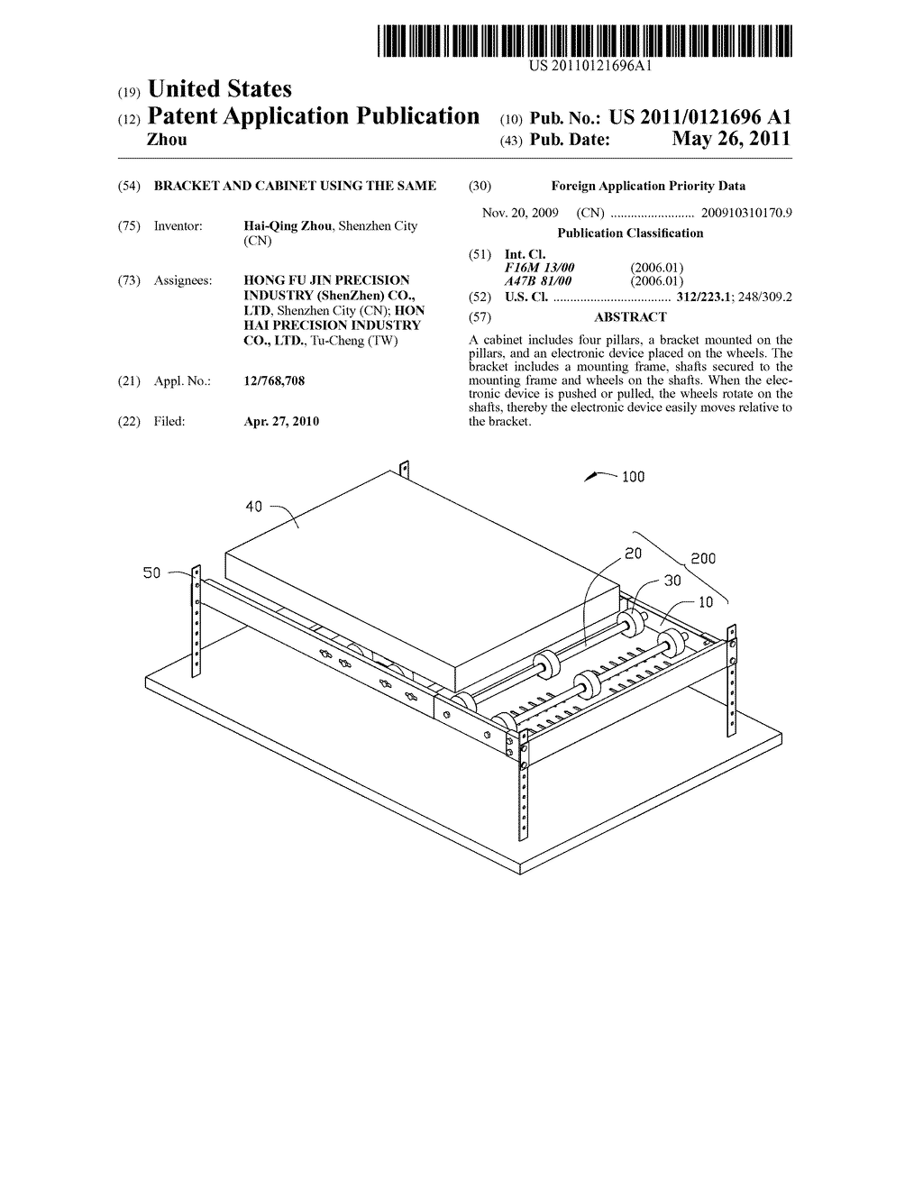 BRACKET AND CABINET USING THE SAME - diagram, schematic, and image 01