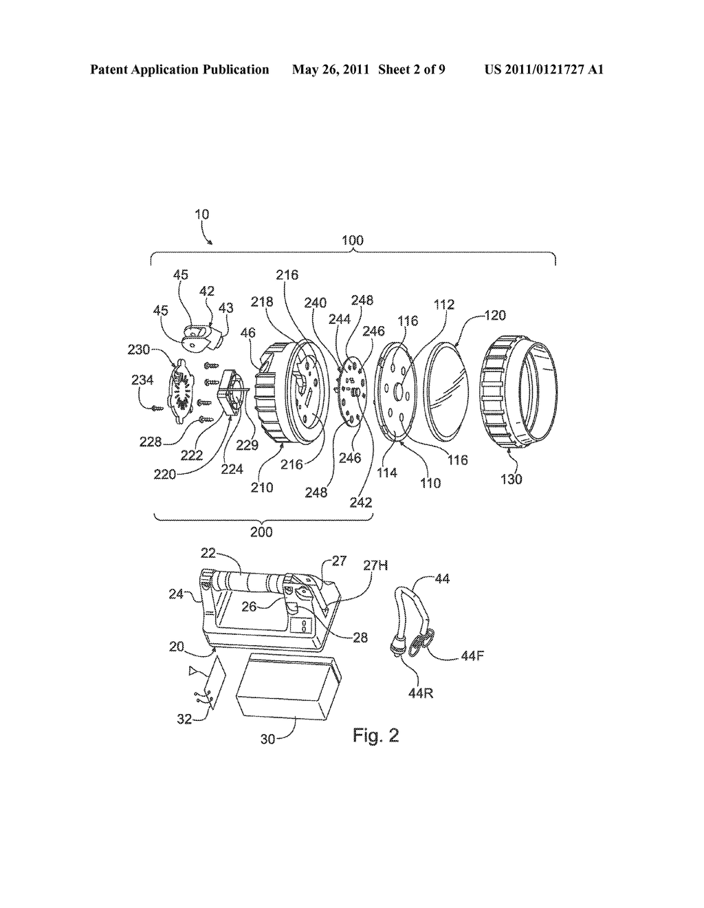 PORTABLE LIGHT HAVING A HEAT DISSIPATER WITH AN INTEGRAL COOLING DEVICE - diagram, schematic, and image 03