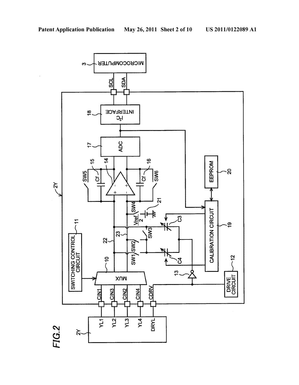 SIGNAL PROCESSING CIRCUIT FOR ELECTROSTATIC CAPACITY TYPE TOUCH PANEL - diagram, schematic, and image 03