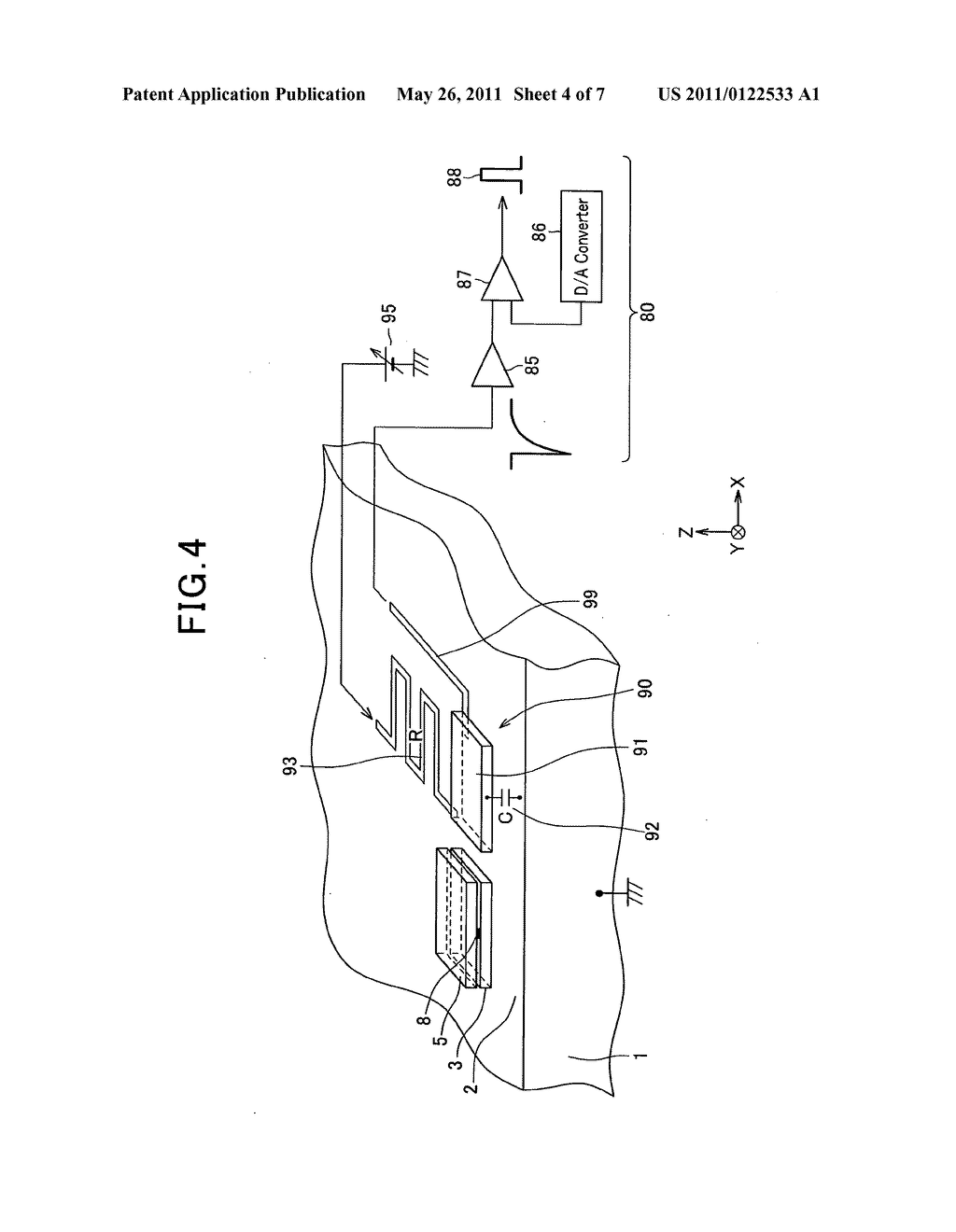 Magnetic disk device having mechanism for detecting projections on recording medium - diagram, schematic, and image 05