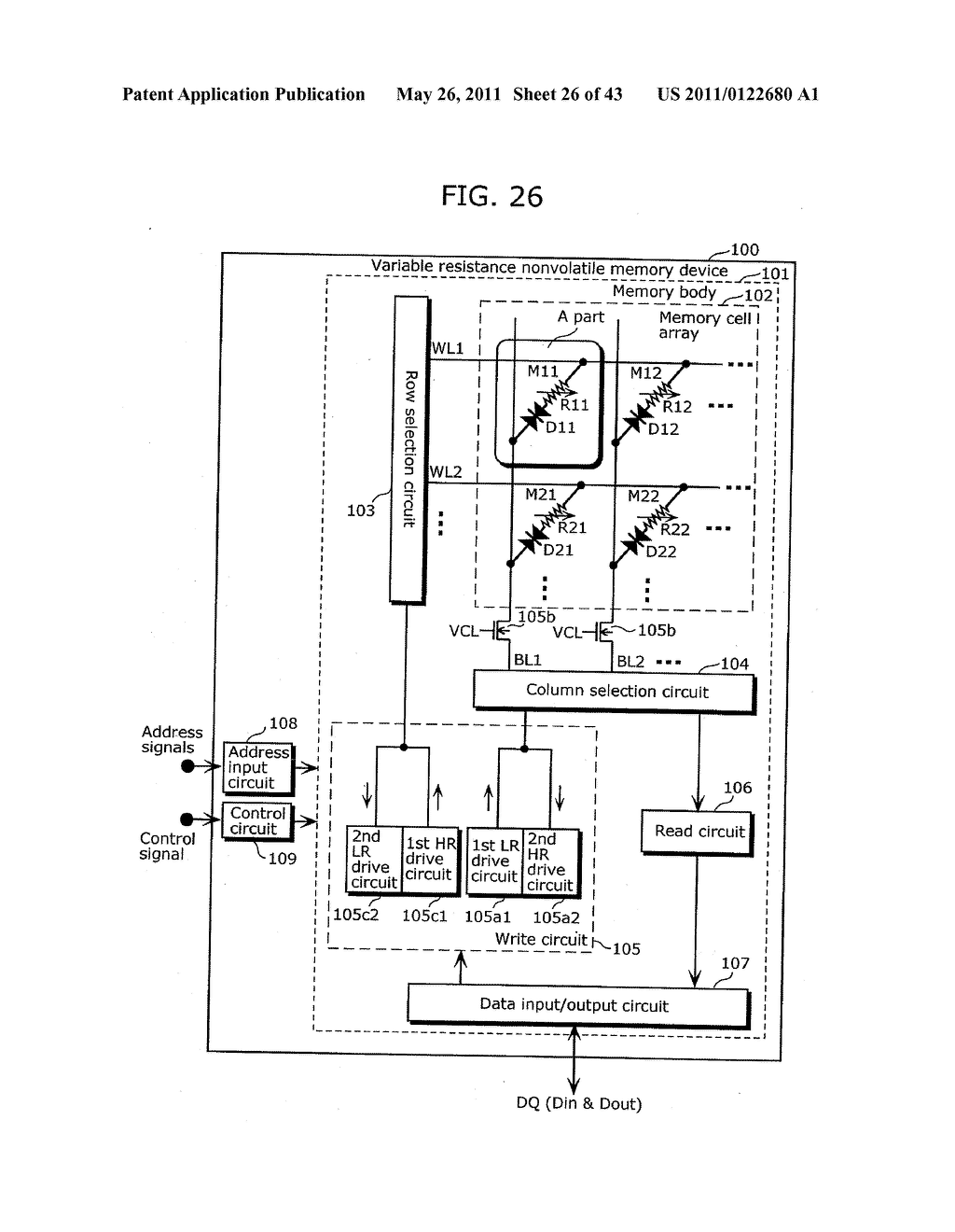 VARIABLE RESISTANCE NONVOLATILE MEMORY DEVICE - diagram, schematic, and image 27