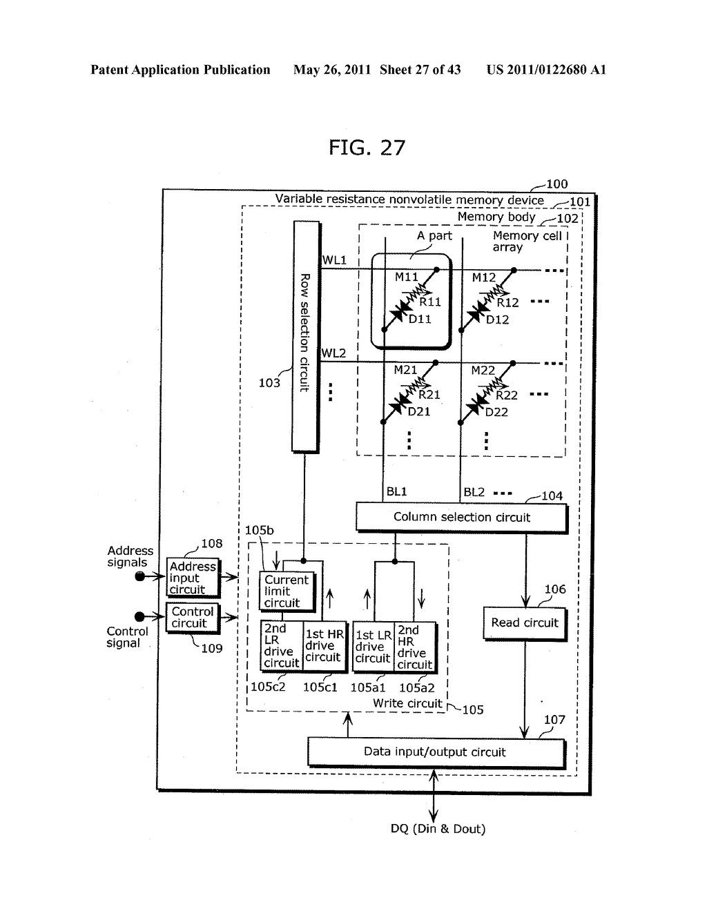 VARIABLE RESISTANCE NONVOLATILE MEMORY DEVICE - diagram, schematic, and image 28