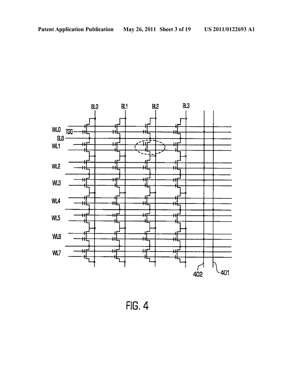 FLASH MEMORY ARRAY SYSTEM INCLUDING A TOP GATE MEMORY CELL - diagram, schematic, and image 04