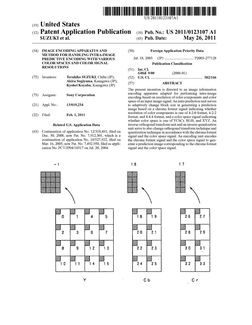  IMAGE ENCODING APPARATUS AND METHOD FOR HANDLING INTRA-IMAGE PREDICTIVE ENCODING WITH VARIOUS COLOR SPACES AND COLOR SIGNAL RESOLUTIONS - diagram, schematic, and image 01