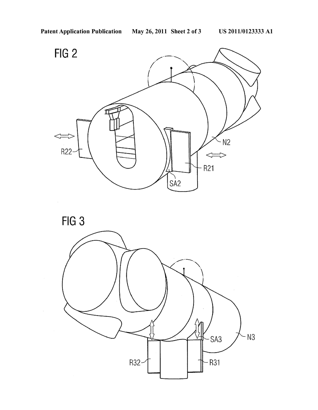 Arrangement with a nacelle and a radiator arrangement - diagram, schematic, and image 03