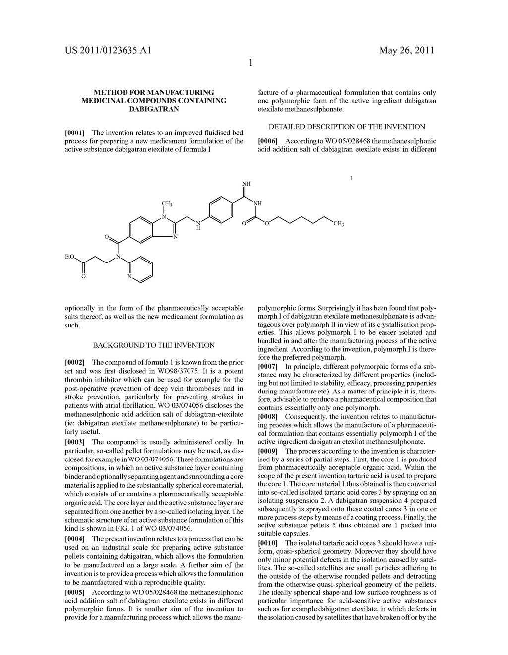 METHOD FOR MANUFACTURING MEDICINAL COMPOUNDS CONTAINING DABIGATRAN - diagram, schematic, and image 02