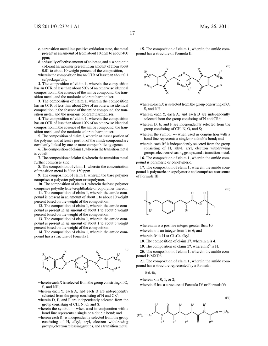 COLORANT COMPATIBLE OXYGEN SCAVENGING POLYMER COMPOSITIONS AND ARTICLES MADE FROM SAME - diagram, schematic, and image 23